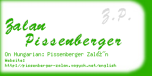 zalan pissenberger business card